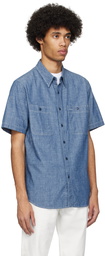 RRL Indigo Spread Collar Shirt