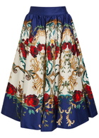 Alice + Olivia Nilda Floral-print Cotton-poplin Midi Skirt Multicoloured