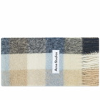 Acne Studios Men's Vally Check Scarf in Blue/Beige/Black