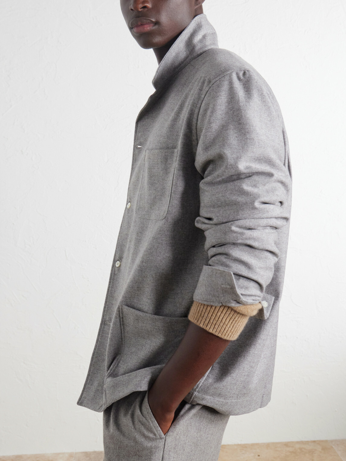 De Bonne Facture - Virgin Wool Overshirt - Gray