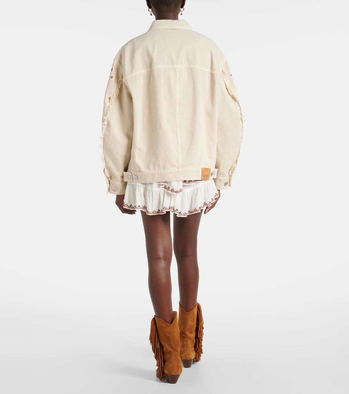 Marant Etoile Manona embroidered denim jacket