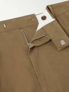 The Row - Belamy Straight-Leg Pleated Cotton and Cashmere-Blend GabardineTrousers - Neutrals