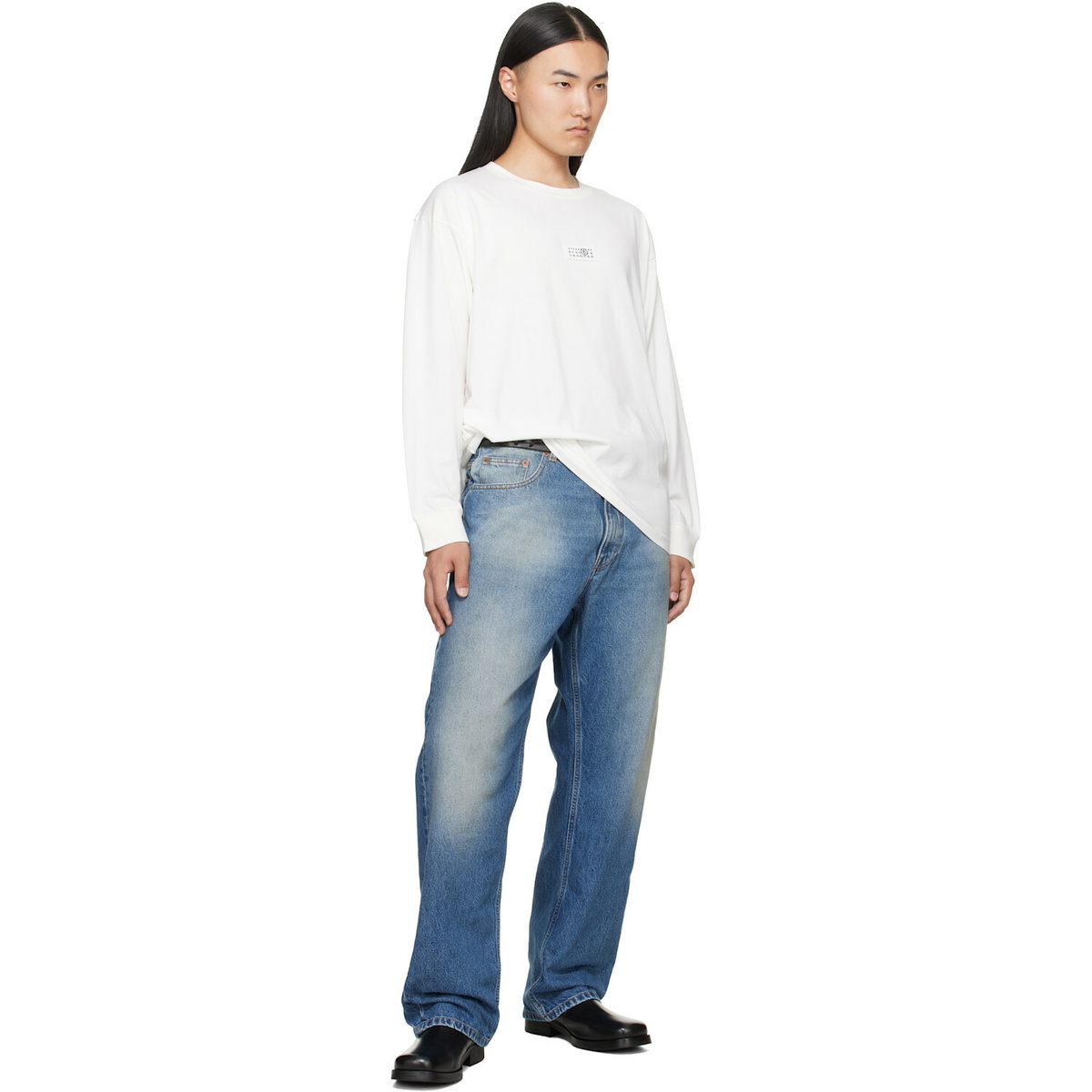 MM6 Maison Margiela White Long-Sleeved T-shirt