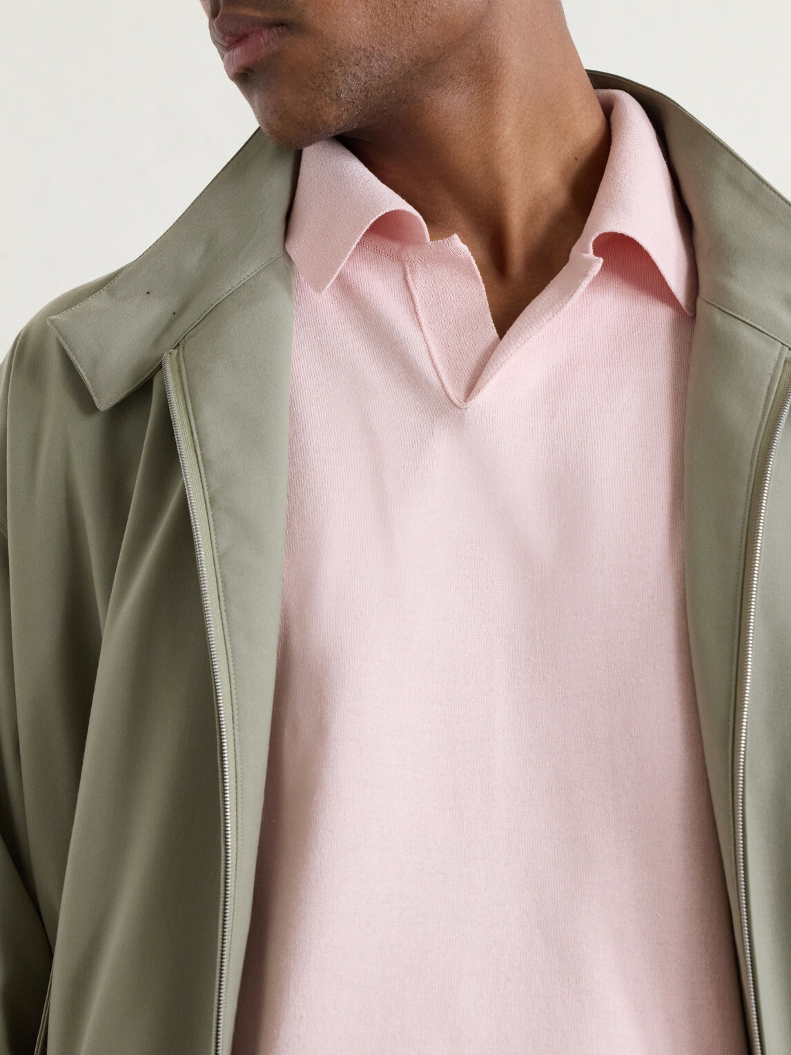 Auralee - Knitted Silk Polo Shirt - Pink