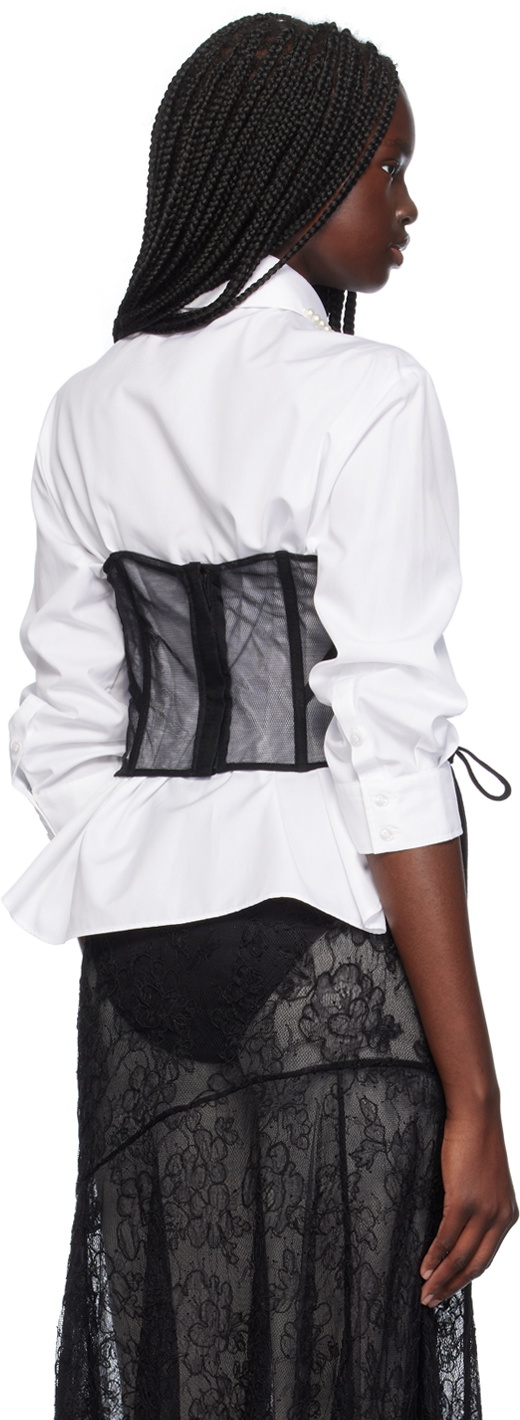 Simone Rocha Black Embellished Short Lace Up Corset Simone Rocha