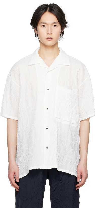 Photo: KOZABURO White Embossed Shirt