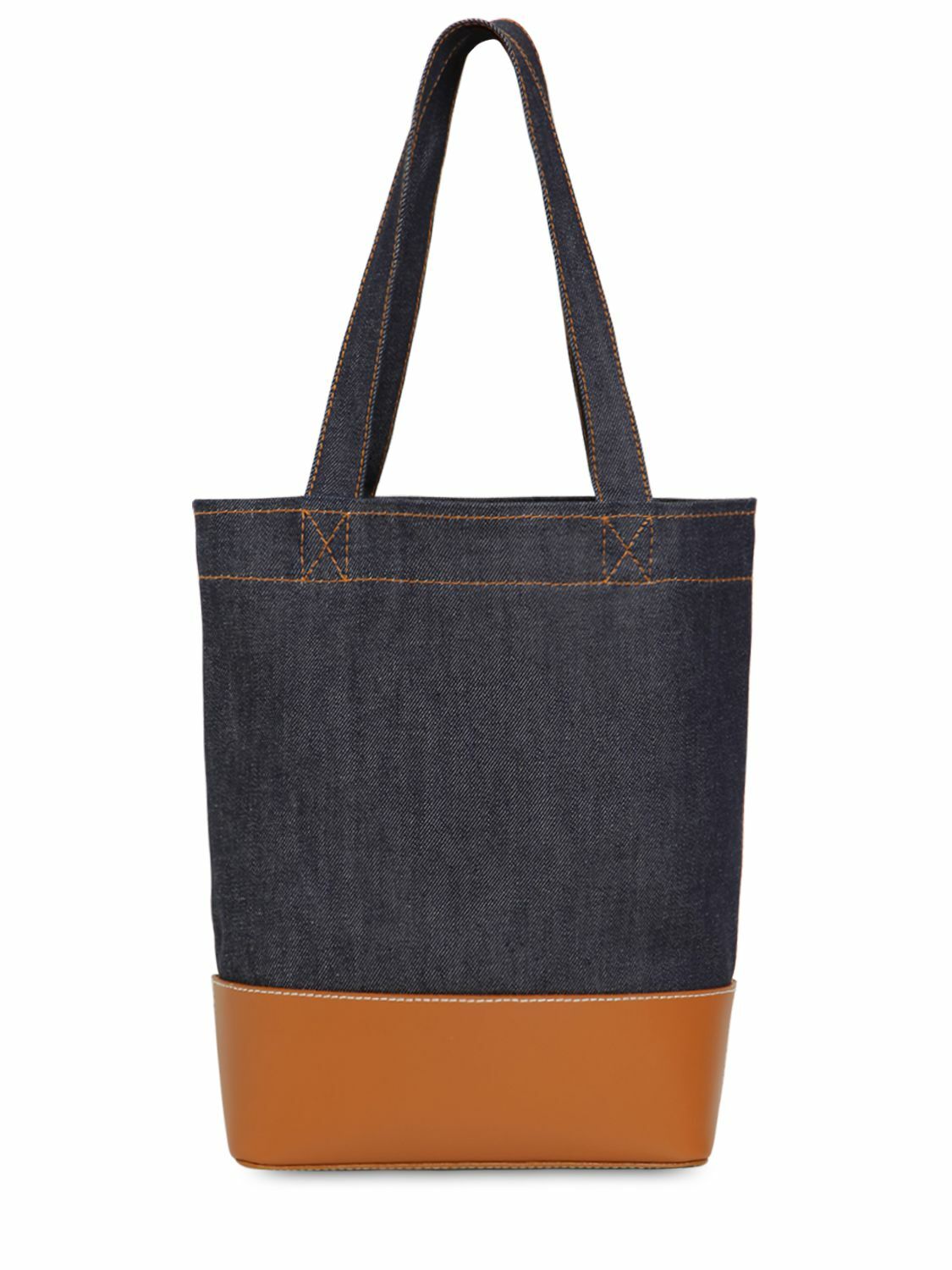 A.P.C. - Small Logo Denim & Leather Tote Bag A.P.C. A.P.C. - Small Logo Denim & Leather Tote Bag A.P.C.
