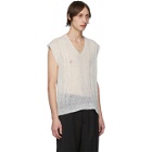 Our Legacy White Wool Reversed Cable Vest