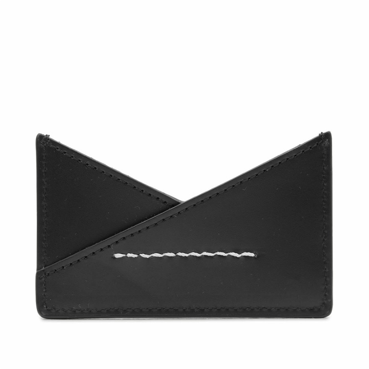 Photo: MM6 Maison Margiela Men's Crossover Calf Leather Cardholder in Black