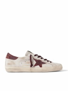 Golden Goose - Super-Star Distressed Suede-Trimmed Leather Sneakers - White