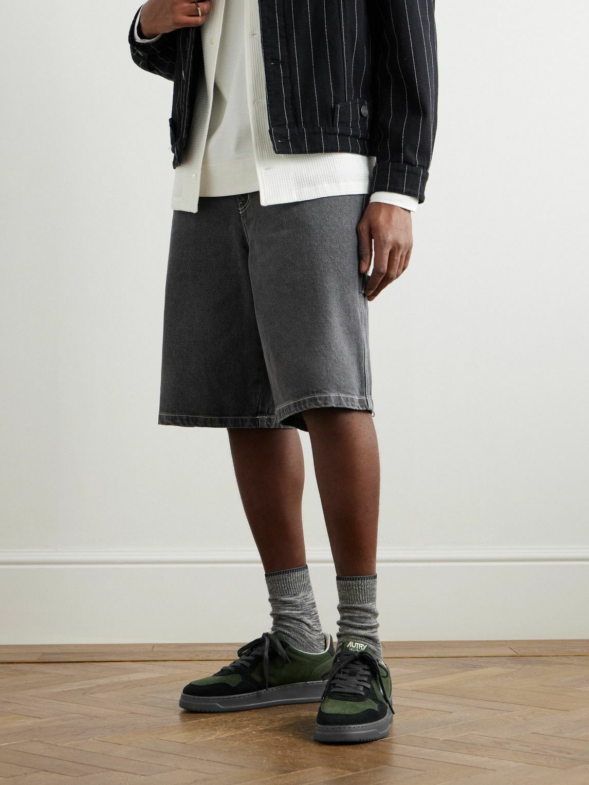 スニーカー AUTRY Two-tone leather and suede Medalist sneakers Autry Medalist Low Super Vintage Sneakers In White Mesh