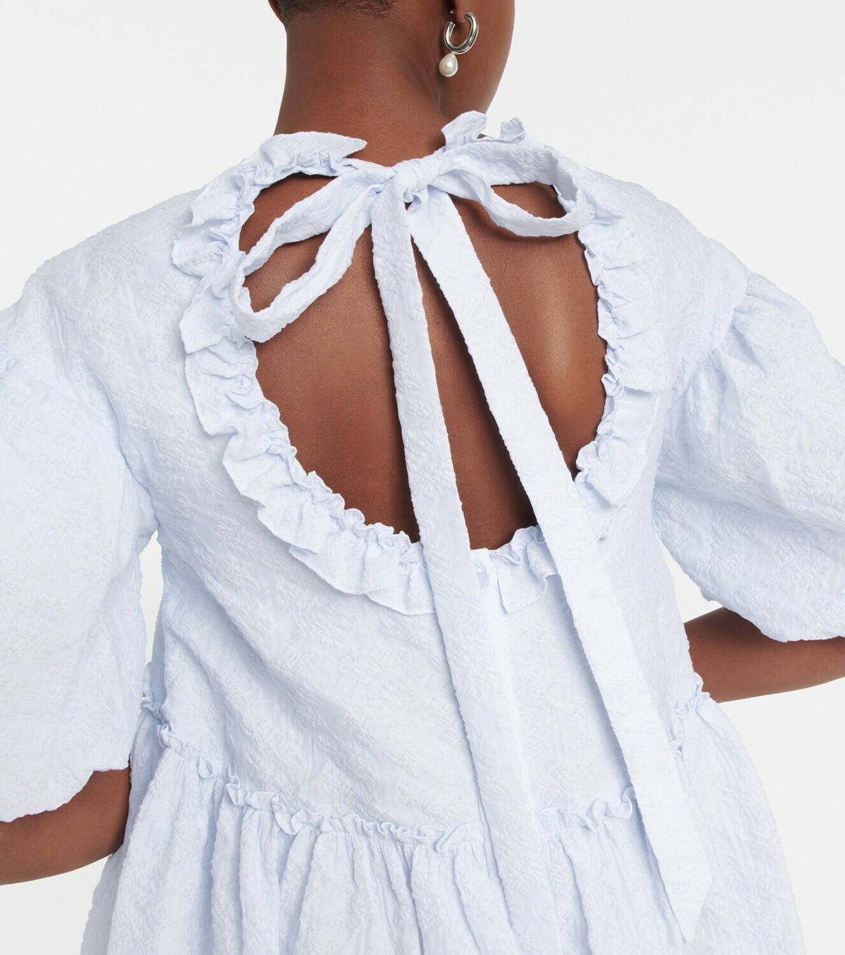 ■Simone Rocha■パフスリーブコットンポプリンミディドレス Simone Rocha - Puff-sleeve cotton-blend midi dress Simone Rocha