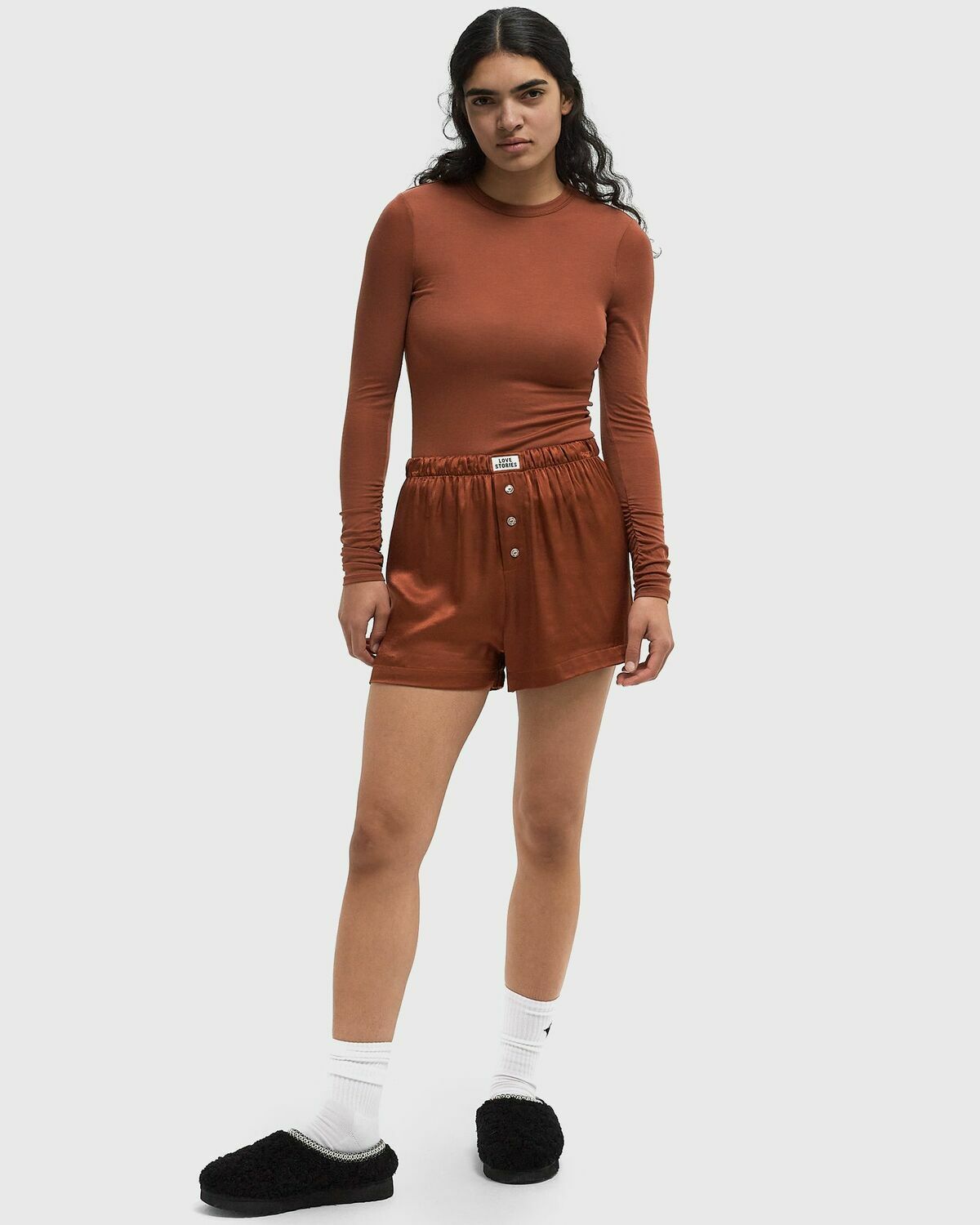 Love Stories Elle Longsleeve Brown Womens Sleep- & Loungewear