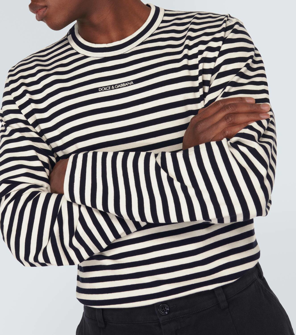 Dolce & Gabbana Grey Marl Cotton Varsity Logo T-Shirt