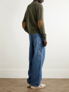 Bottega Veneta - Intrecciato Suede-Trimmed Cashmere-Blend Sweater - Green