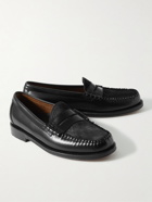 G.H. Bass & Co. - Weejuns Heritage Larson Calf Hair-Trimmed Leather Penny Loafers - Black