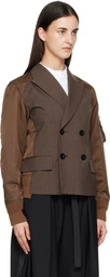 sacai Brown Suiting x Nylon Twill Blazer