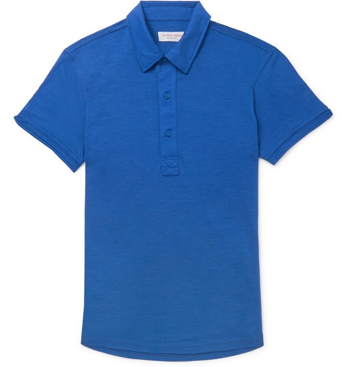Photo: Orlebar Brown - Sebastian Slim-Fit Merino Wool Polo Shirt - Men - Royal blue