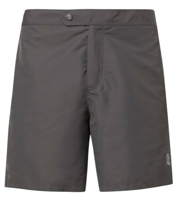 Photo: Brunello Cucinelli Logo swim trunks