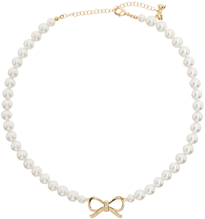 NUMBERING☆#9701 Ribbon Pearl Necklace Numbering White #9701 Ribbon Pearl Necklace Numbering