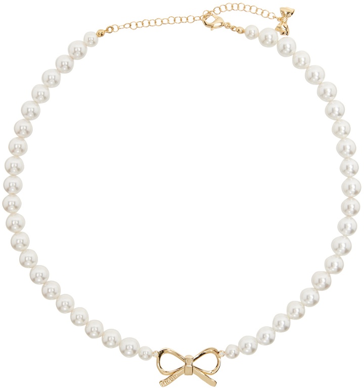 Photo: Numbering White #9701 Ribbon Pearl Necklace