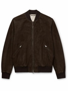 Canali - Suede Bomber Jacket - Brown