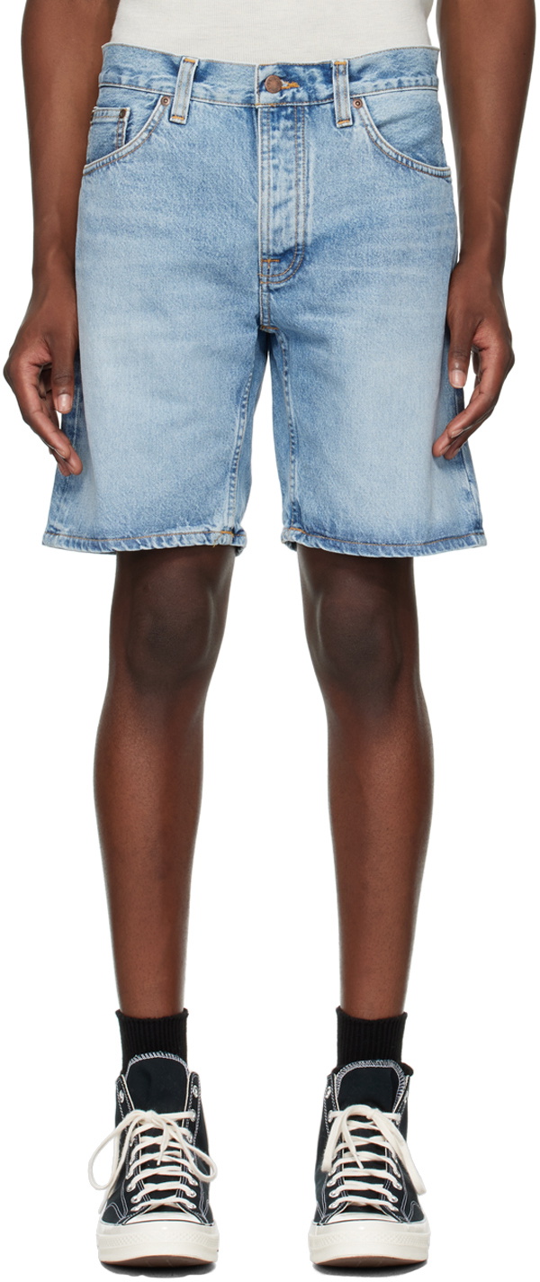 Nudie Jeans Blue Seth Denim Shorts