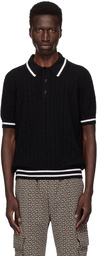 Balmain Black 'PB' Labyrinth Polo