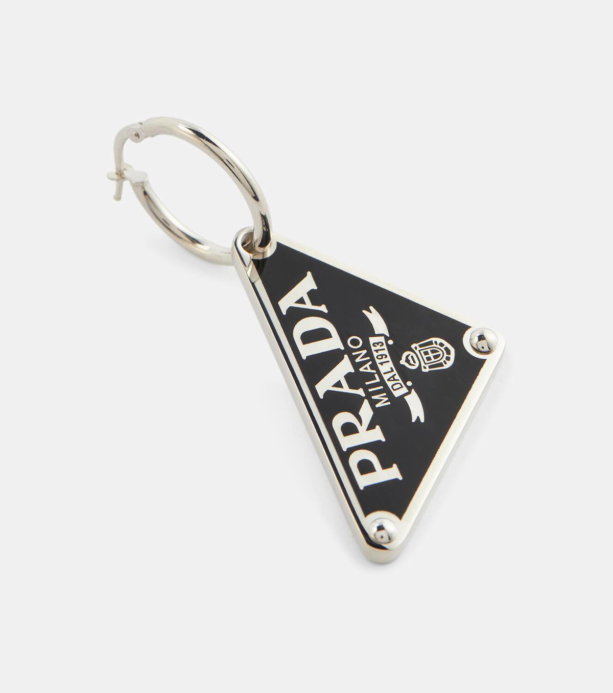 Prada Symbole logo sterling silver single earring