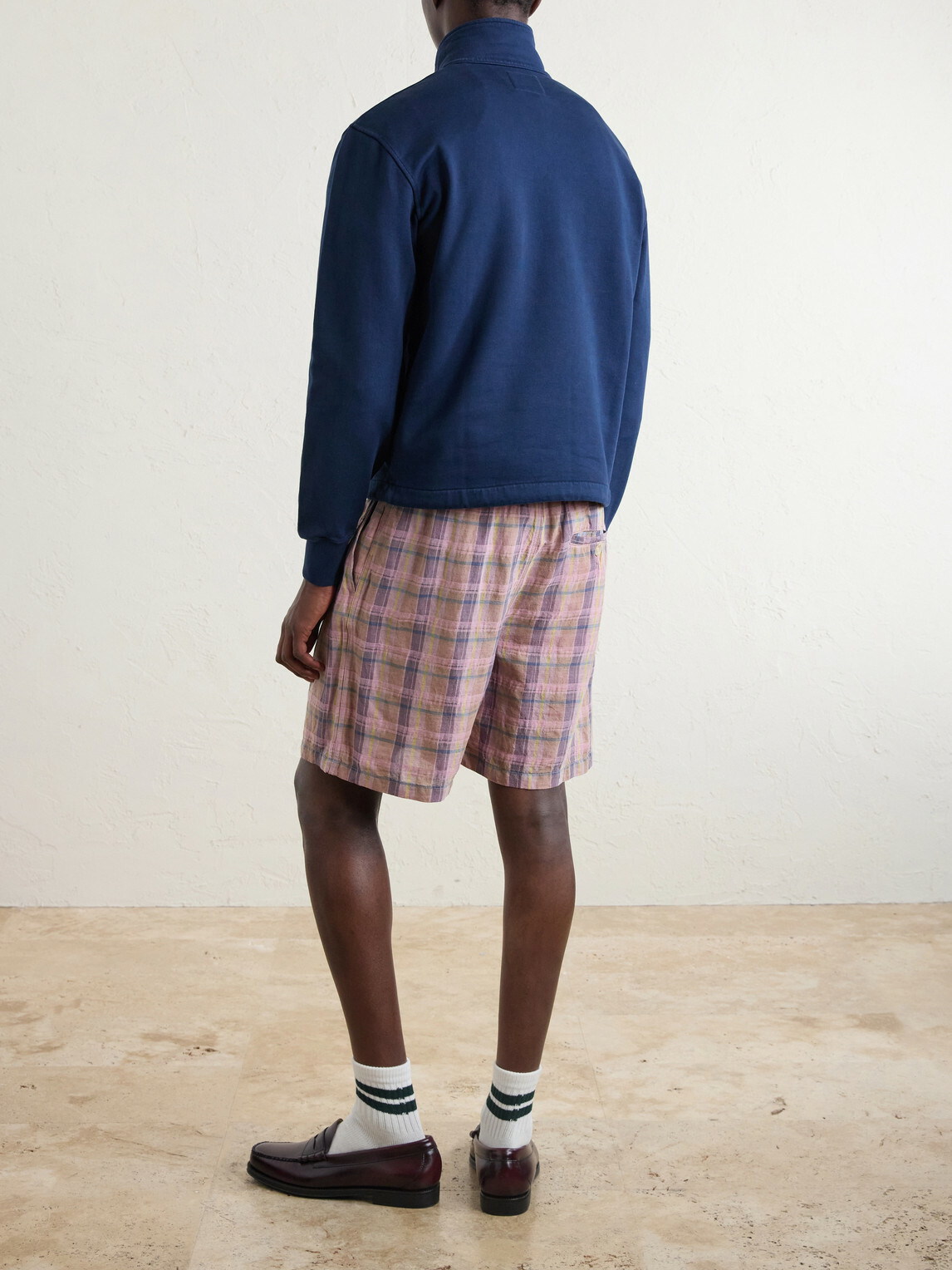 Drake's - Cotton-Jersey Half-Zip Sweatshirt - Blue