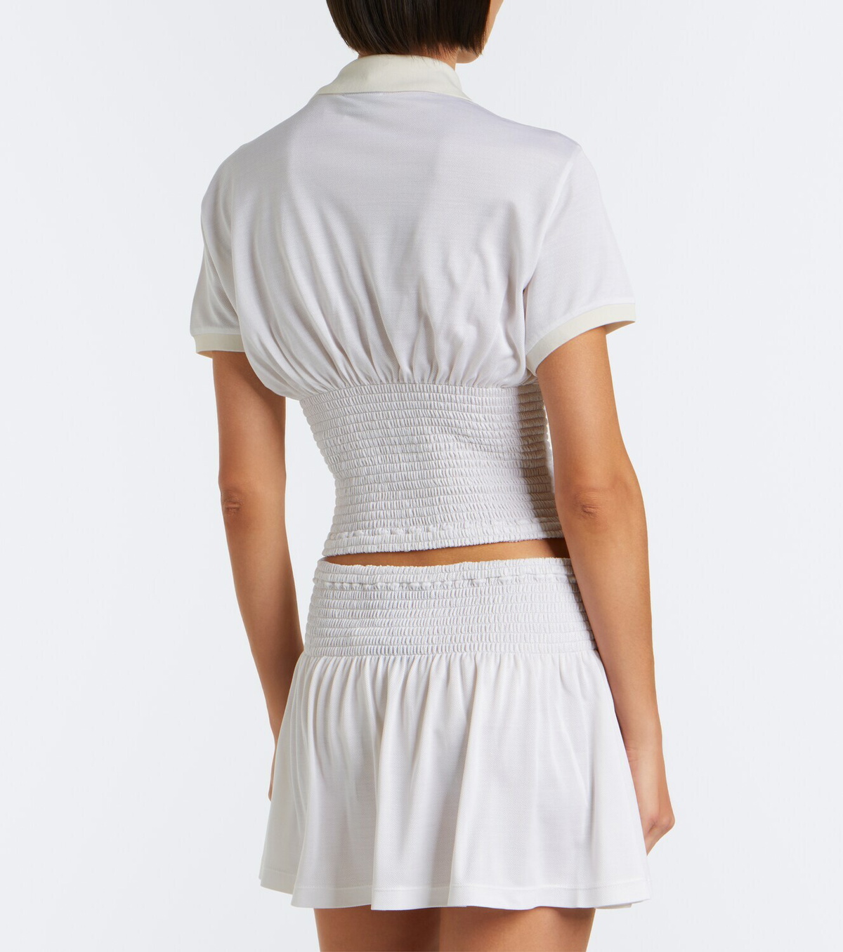 Gucci Double G shirred silk top