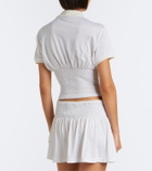 Gucci Double G shirred silk top
