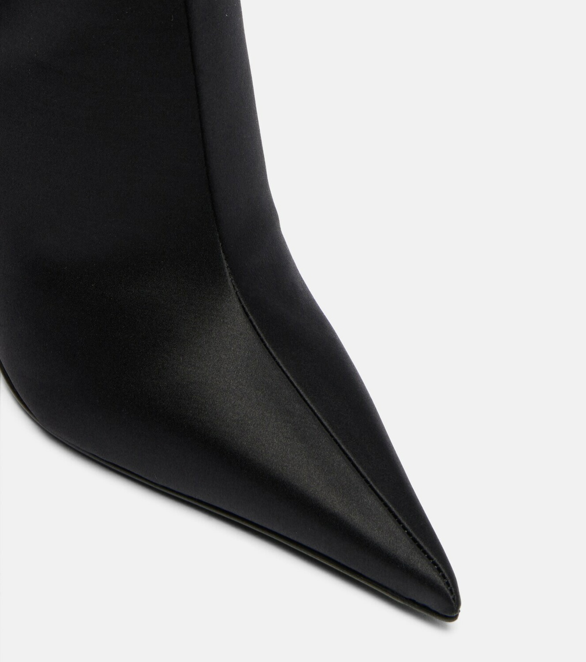 Amina Muaddi Barbara satin knee-high boots