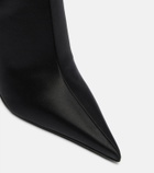 Amina Muaddi Barbara satin knee-high boots