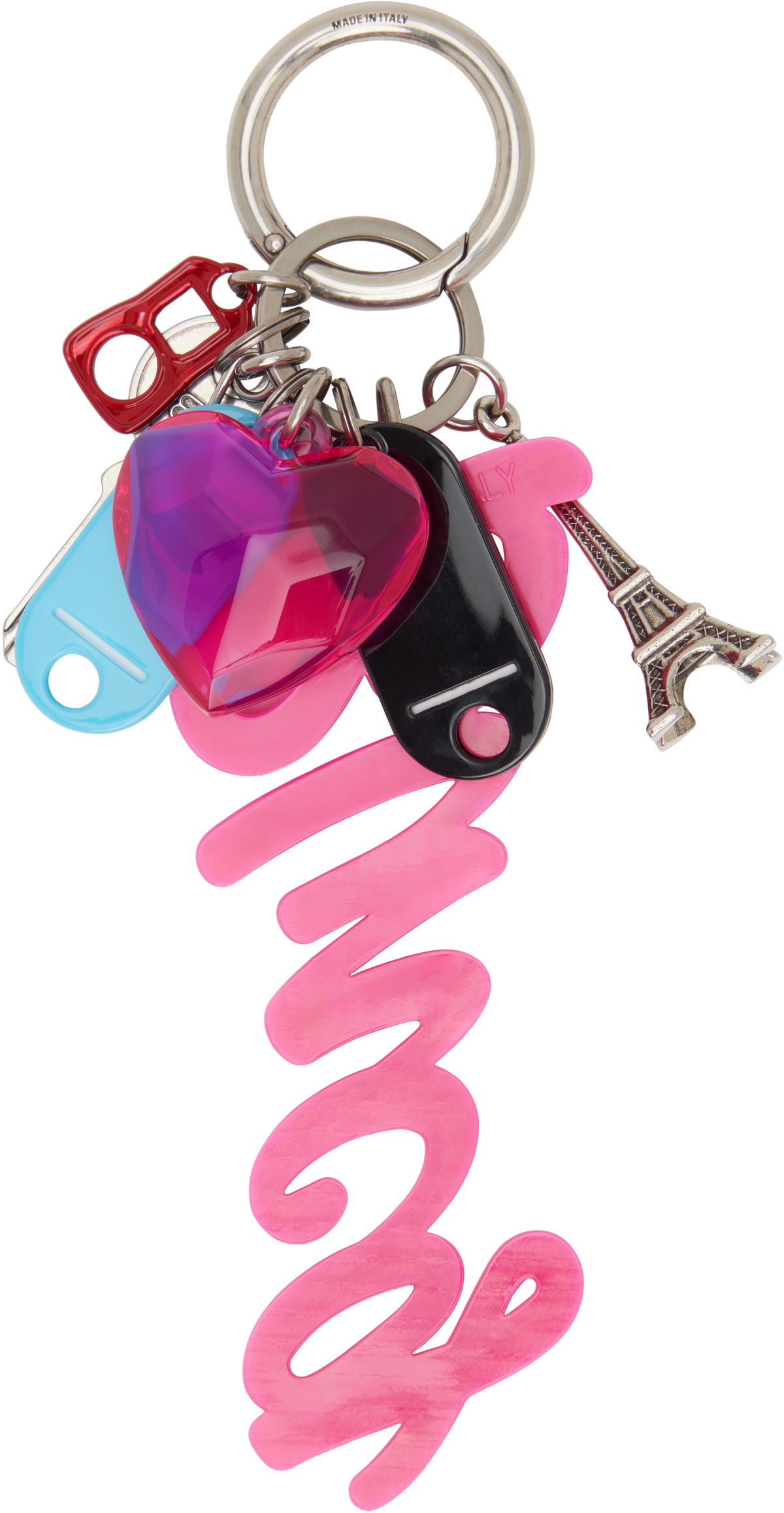Balenciaga Pink & Silver Charm Hourglass Soft Big Souvenirs Keychain
