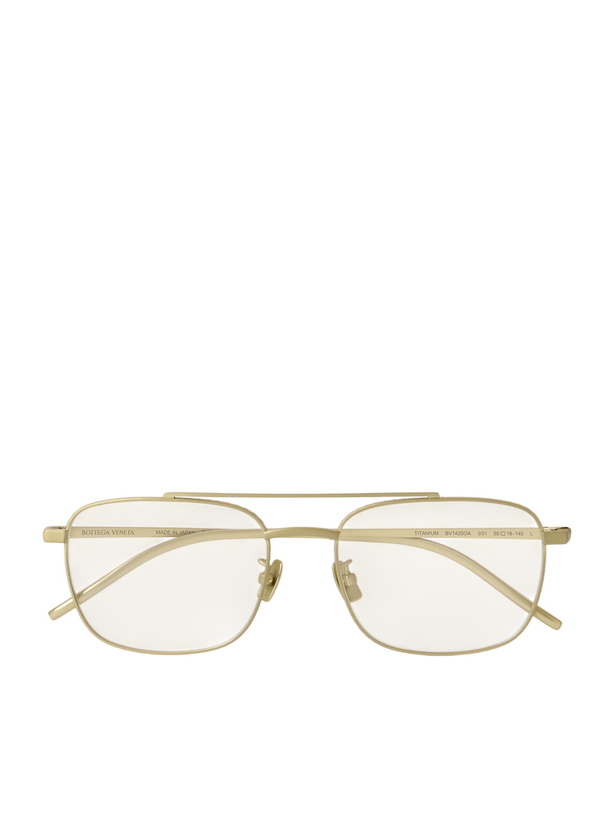 Photo: Bottega Veneta - Aviator-Style Gold-Tone Titanium Optical Glasses
