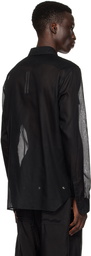 Rick Owens Black Spread Collar Shirt