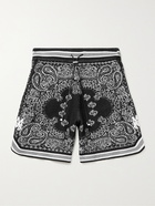 AMIRI - Bandana-Jacquard Cotton and Cashmere-Blend Drawstring Shorts - Black