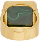 VEERT Gold & Green Signature Malachite Ring