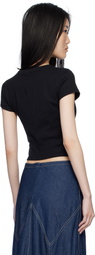 Anna Sui Black Crewneck Beach Girl Baby T-shirt
