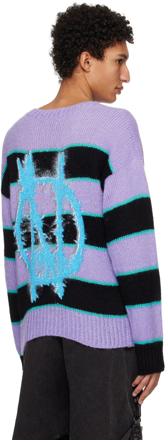 99%IS- Purple & Black 'N' Stripe Sweater