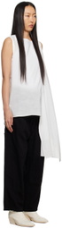 Y's White Asymmetric Tank Top