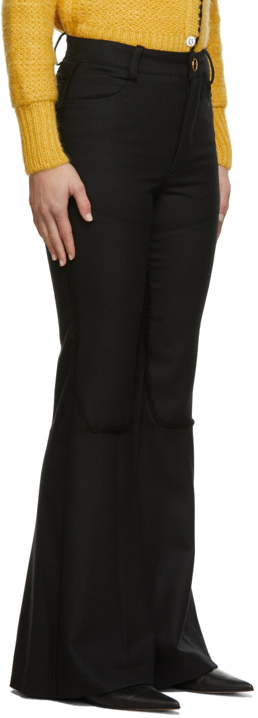 Cormio Black Bianca Contrast Flare Trousers