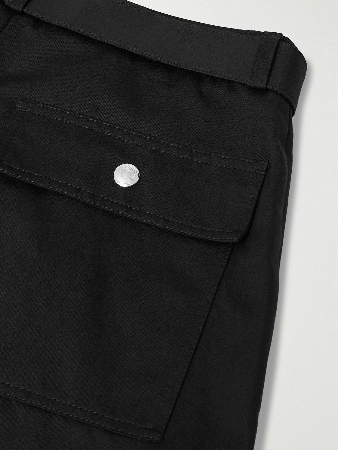 Jacquemus - Tapered Belted Cotton and Linen-Blend Twill Cargo Trousers - Black