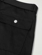 Jacquemus - Tapered Belted Cotton and Linen-Blend Twill Cargo Trousers - Black