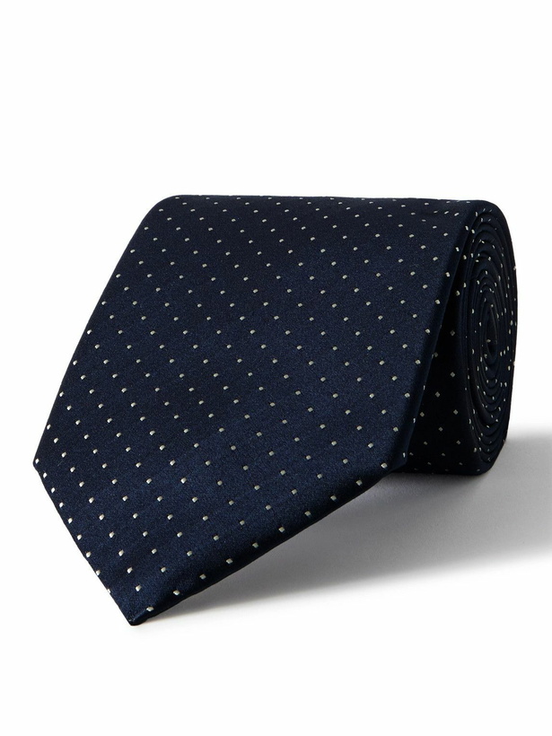 Photo: Canali - 8cm Polka-Dot Silk-Satin Tie