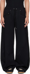 Khoki Black 3D Cutting Sweatpants