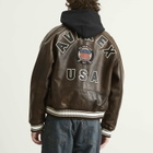 Avirex Men's Icon Leather Jacket in Vintage Brown