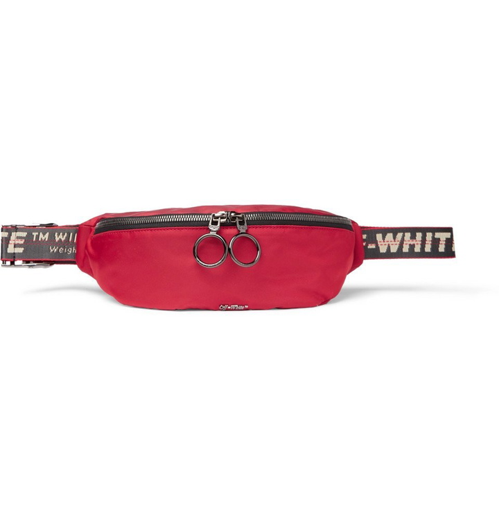 Photo: Off-White - Logo-Detailed Shell Belt Bag - Red