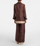 Valentino Printed silk twill palazzo pants